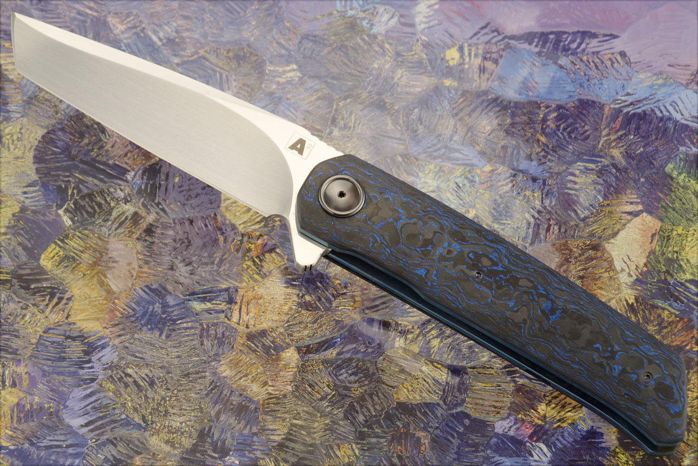 A7 Tanto Flipper with Blue TechnoCarbon (Ceramic IKBS) - CTS-XHP