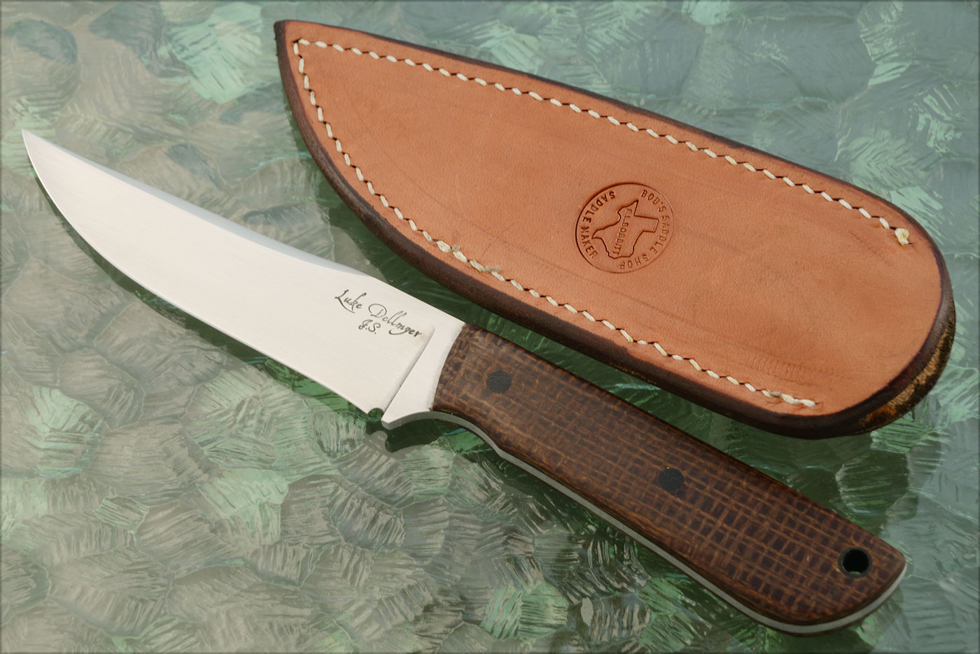 Forged Clip Point Hunter/EDC with Burlap Micarta