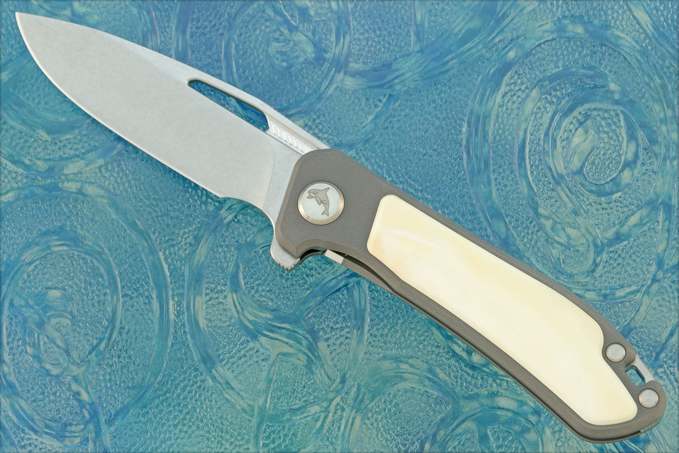 Orca 2.0 Frame Lock Flipper with Warthog Tusk Inlay - Stonewash M390 - Serial 035
