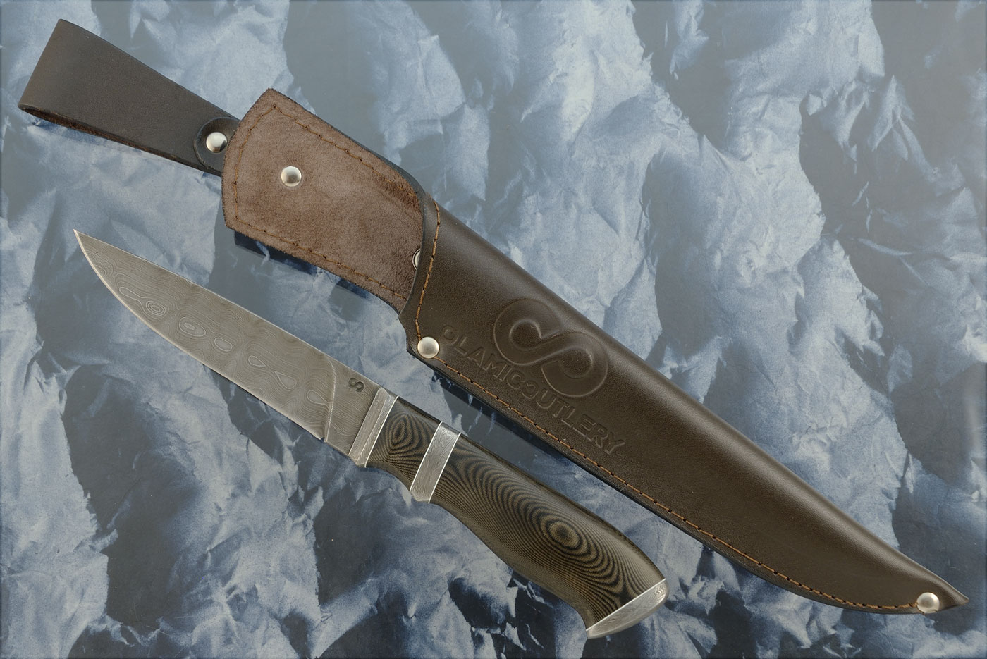 Damascus Suna with Linen Micarta (#0514)