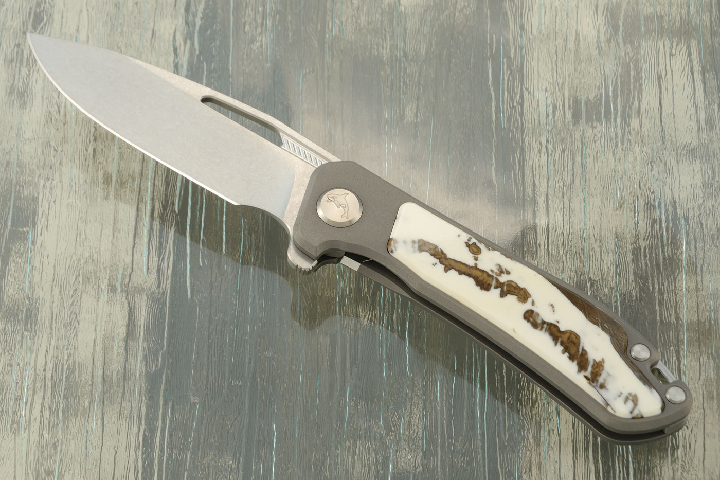 Orca 2.0 Frame Lock Flipper with Dyed Warthog Tusk Inlay - M390 - Serial 111