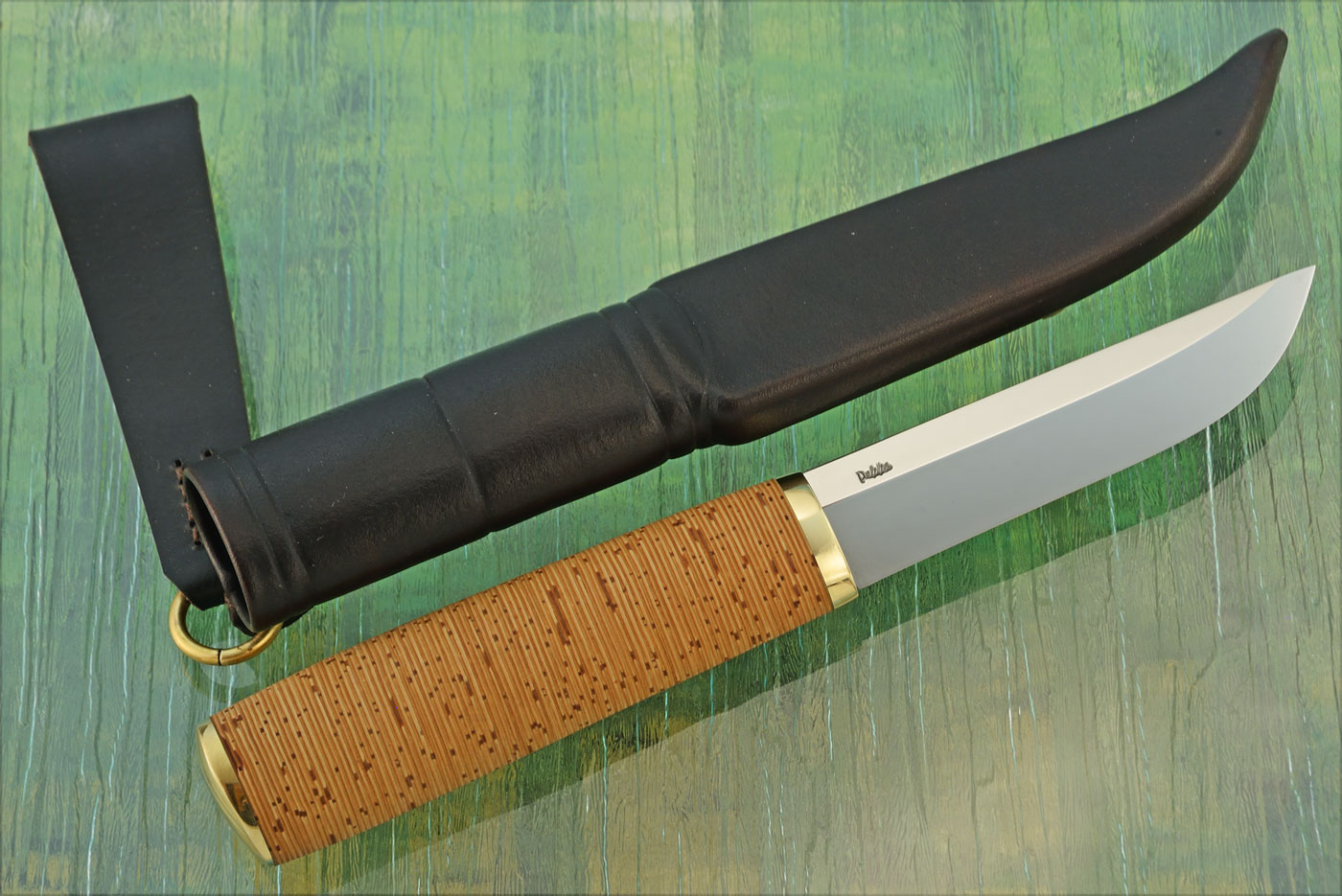 Forged Puukko with Birch Bark and Brass