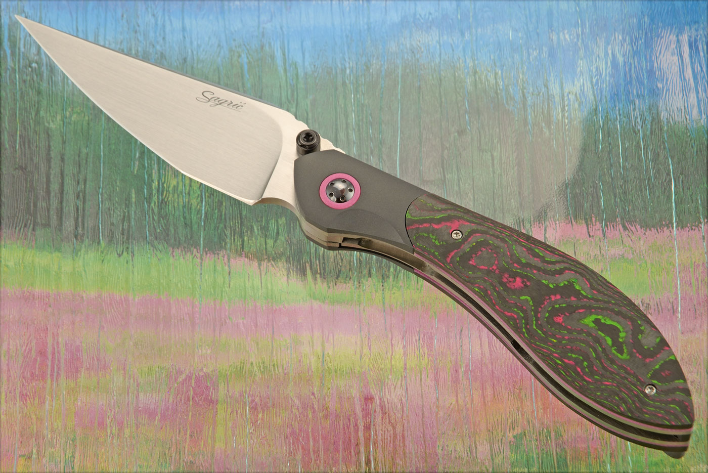 Viper Linerlock with Watermelon Sugar Carbon Fiber and Zirconium - RWL-34
