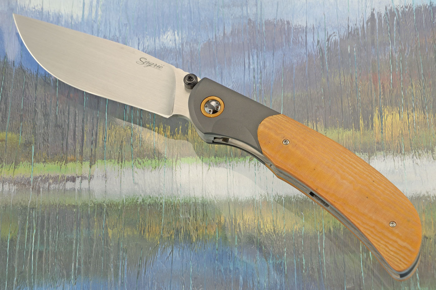 Hurricane Folder with Vintage Micarta and Zirconium - RWL-34