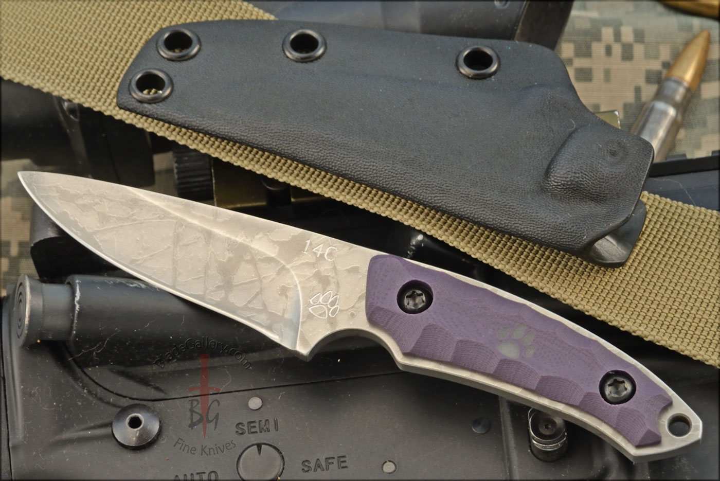 Sand Borer EDC Utility with Purple G10 - 14C28N