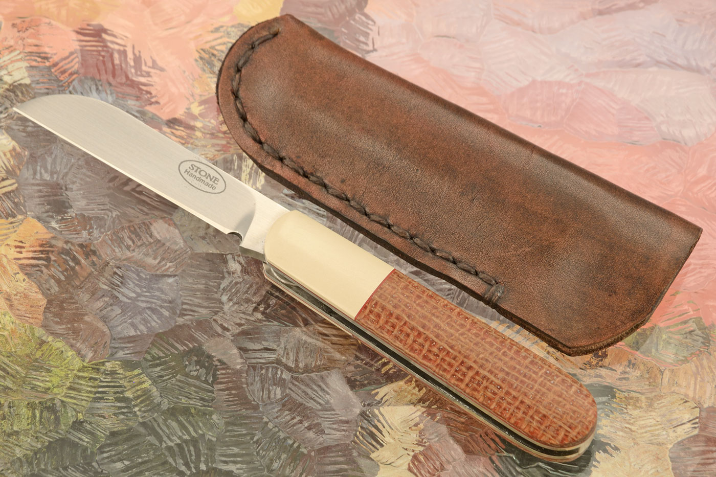 Barlow Slipjoint with Burlap Micarta and Ivory Paper Micarta