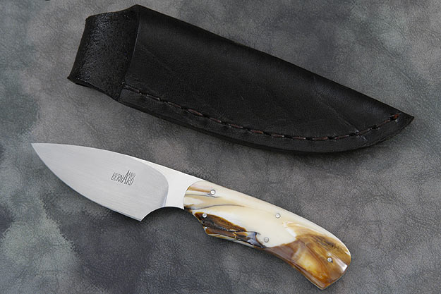 Deep Belly Drop Point Three Finger Hunter with Warthog Tusk