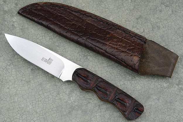 Finger Groove Crocodile Drop Point Hunter