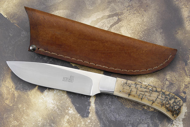 Deep Belly Drop Point Hunter with Mammoth Ivory