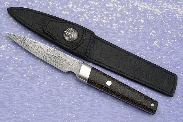 NW Native Wolf Desk Knife with Black Palm