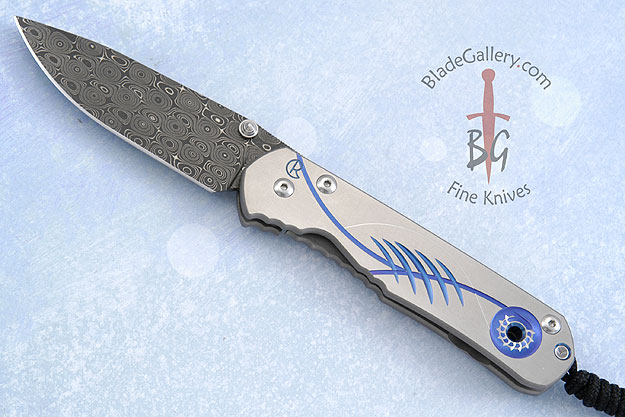 Large Sebenza 21 with Unique Graphic and Damascus