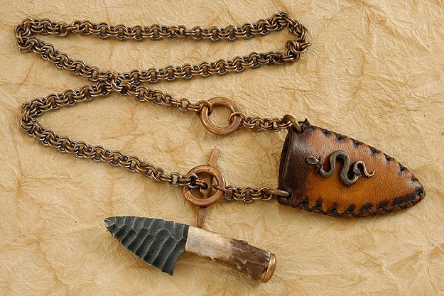 Knapped Steel Neck Knife