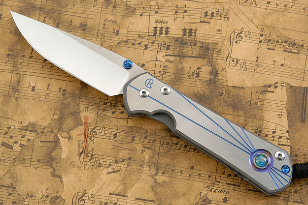 Large Sebenza 21 with Unique Graphic and Opal