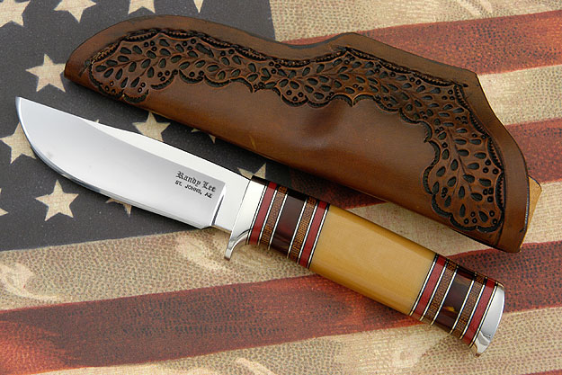 Clip Point with Micarta and Amber