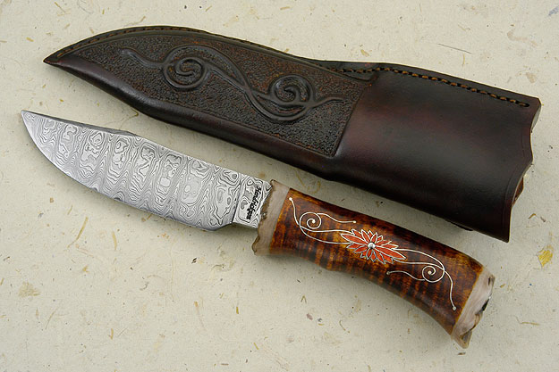 Classic Damascus Clip Point Hunter