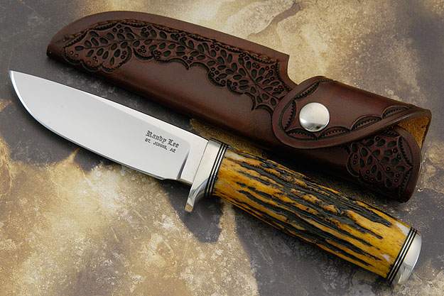 Amber Bone Stag Drop Point