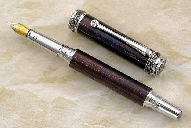Blued Damascus Majestic Jr. Fountain Pen
