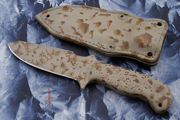 Utility Knife with Micarta and Desert Camo KG Finish