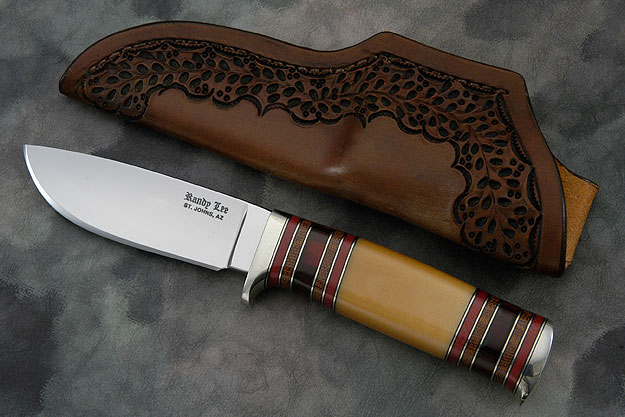 Drop Point with Micarta and Amber