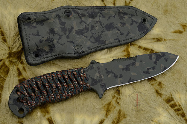 Utility Knife with Cord Wrap and Jungle Camo KG Finish