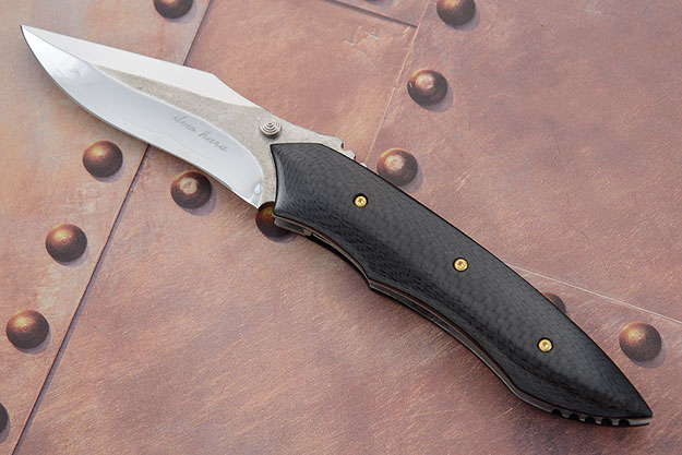Tactical Folder with Polished Carbon Fiber