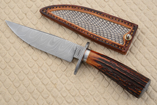 Stag and Damascus Bowie