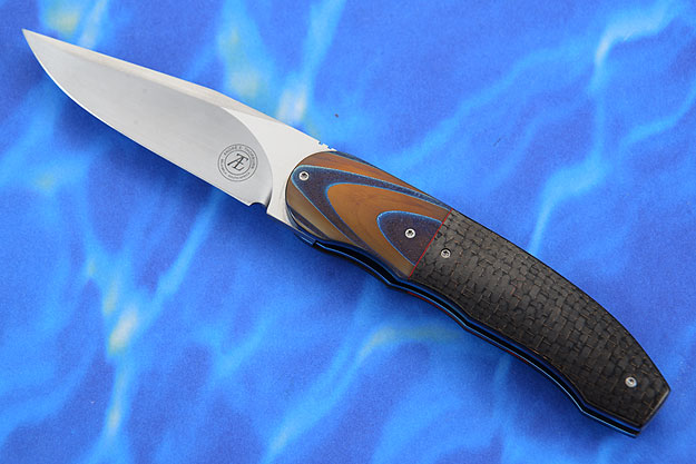 L48 Front Flipper with Lightning Strike Carbon Fiber and Titanium Damascus (IKBS)