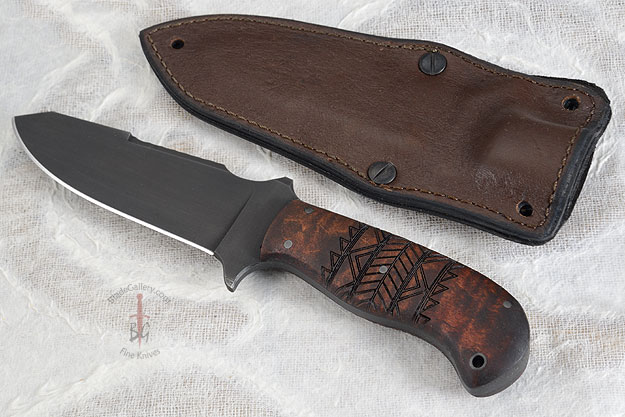 Utility Knife with Maple, Tribal Markings