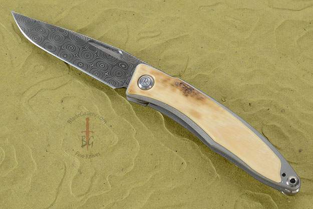 Mnandi with Mammoth Ivory Bark and Stainless Raindrop Pattern Damascus