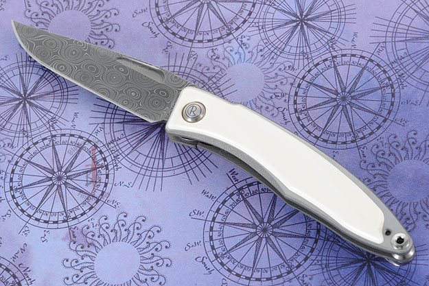 Mnandi with Mammoth Ivory and Stainless Raindrop Damascus