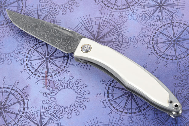 Mnandi with Mammoth Ivory and Stainless Raindrop Damascus