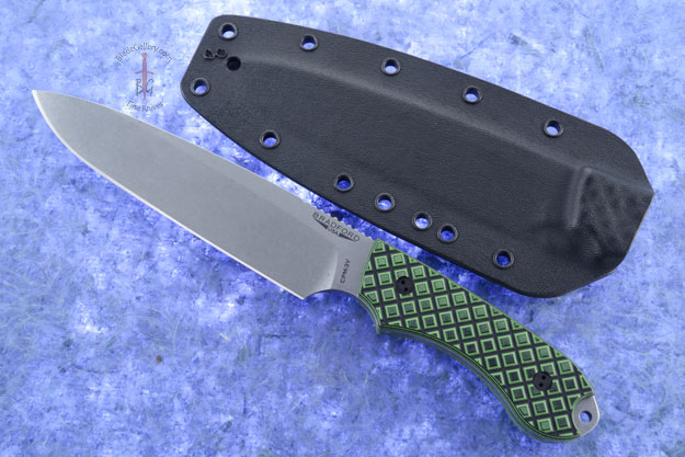 Guardian 6 - Toxic Green/Black G10, Stonewash Blade, Sabre Grind - CPM-3V