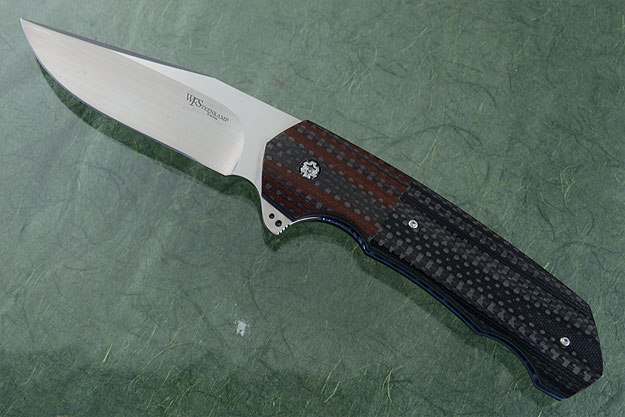 Havoc Flipper with Stacked Red G10 and Carbon Fiber