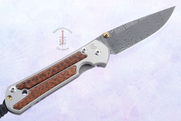 Small Sebenza 21 with Snakewood and Laddered Damascus - Left Handed