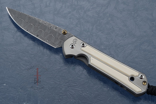 Small Sebenza 21 with Mammoth Ivory and Basketweave Damascus