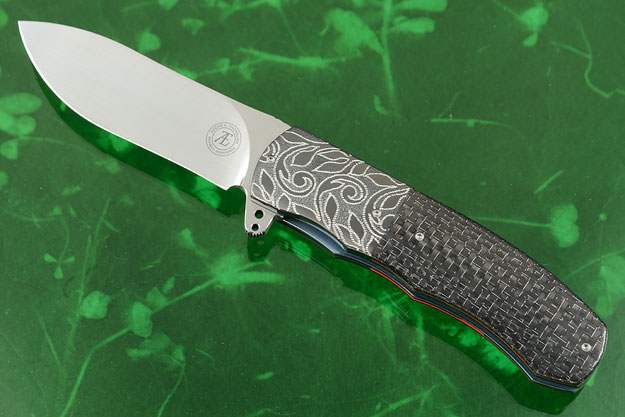 L46 Flipper with Silver Strike Carbon Fiber and Textured Zirconium (IKBS)