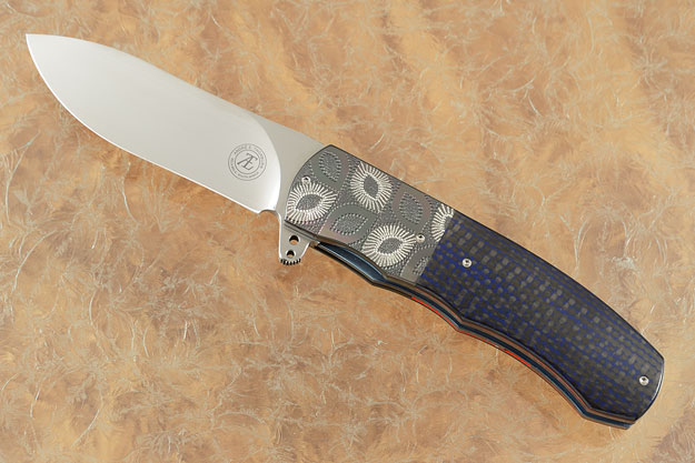 L46 Flipper with Blue/Black Carbon Fiber and Engraved Zirconium (IKBS)