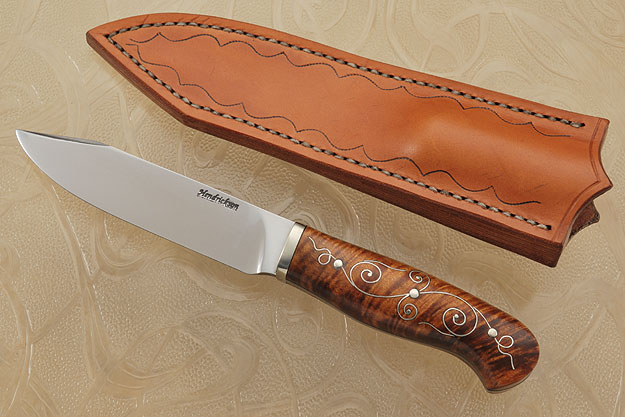 California Clip Point Hunter with Curly Maple