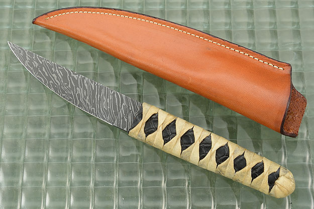 Firestorm Damascus Kwaiken with Alligator Leather