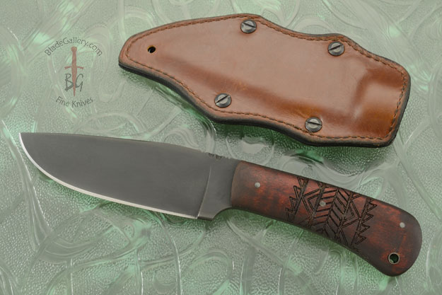 Hunting Knife with Maple, Tribal Markings