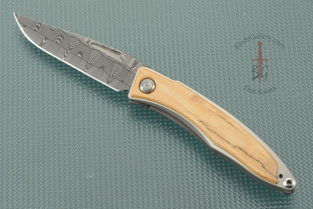 Mnandi with Mammoth Ivory Bark and Stainless Basket Weave Pattern Damascus