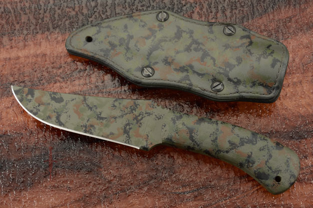 Belt Knife with Micarta and Jungle Camo KG Finish