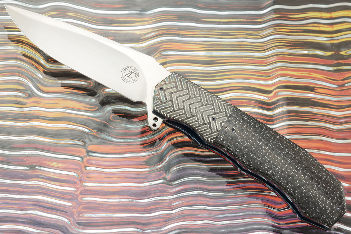 L44 Flipper with Silver Strike Carbon Fiber and Zirconium (IKBS) - M390