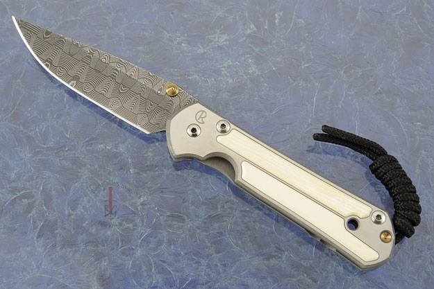 Small Sebenza 21 with Mammoth Ivory and Basketweave Damascus