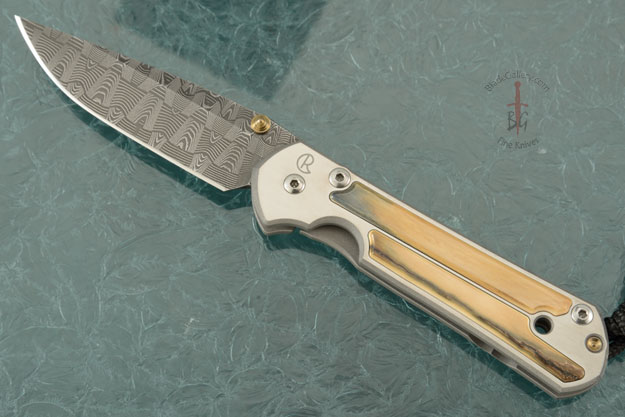 Small Sebenza 21 with Mammoth Bark and Basketweave Damascus