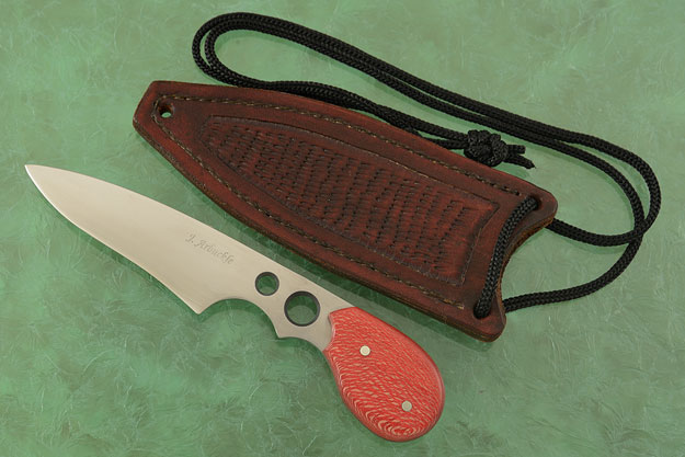Neck Knife with Red Snakeskin Sycamore
