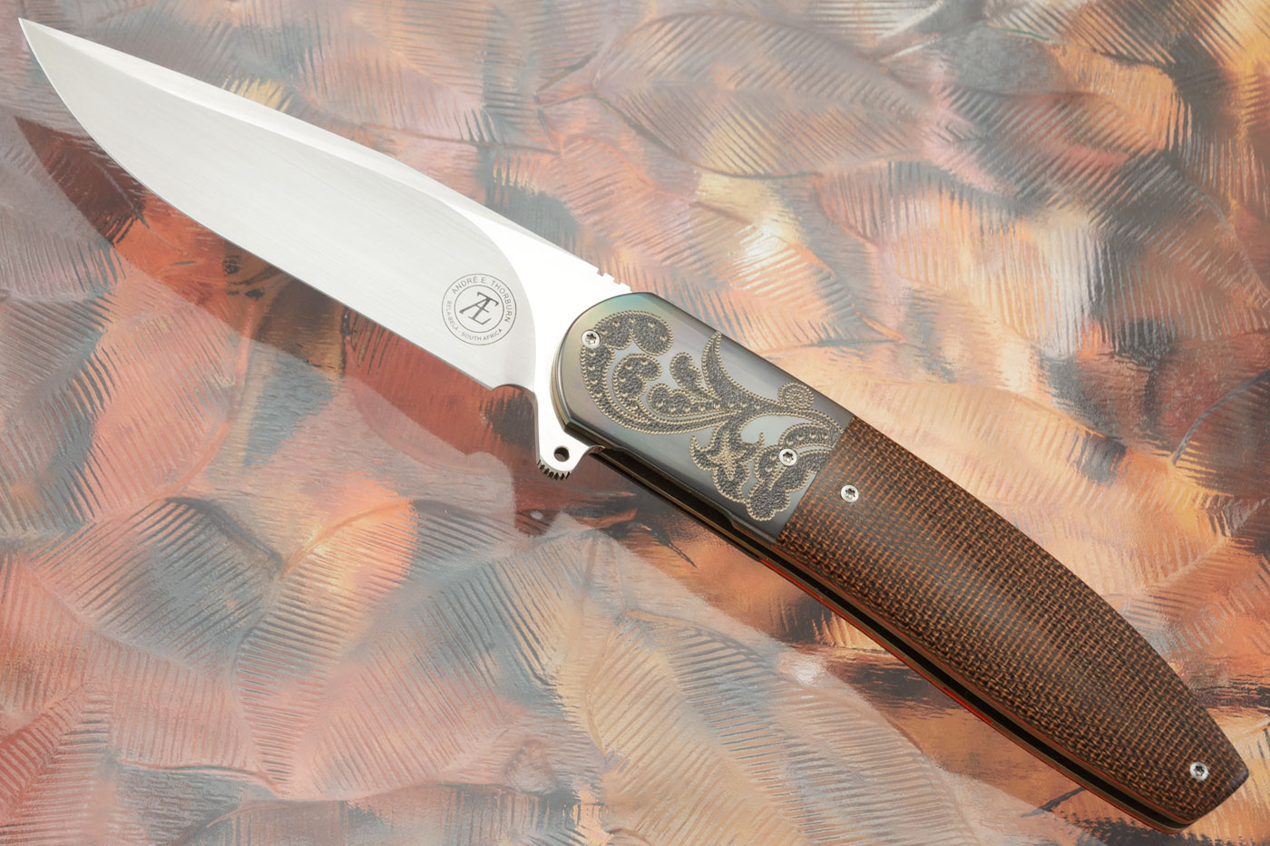 L28 Flipper with Linen Micarta and Zirconium (IKBS)