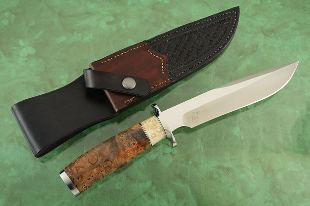 Bowie with Box Elder Burl and Muskox Horn (40th Anniversary Knife)