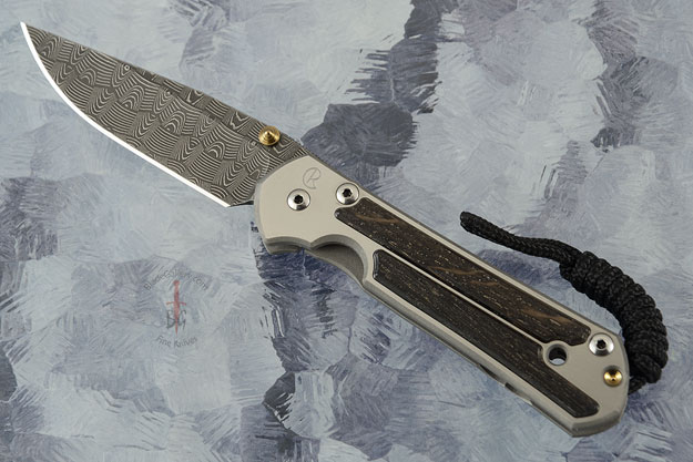 Small Sebenza 21 with Bog Oak and Basketweave Damascus