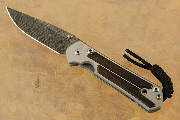 Small Sebenza 21 with Macassar Ebony and Basketweave Damascus